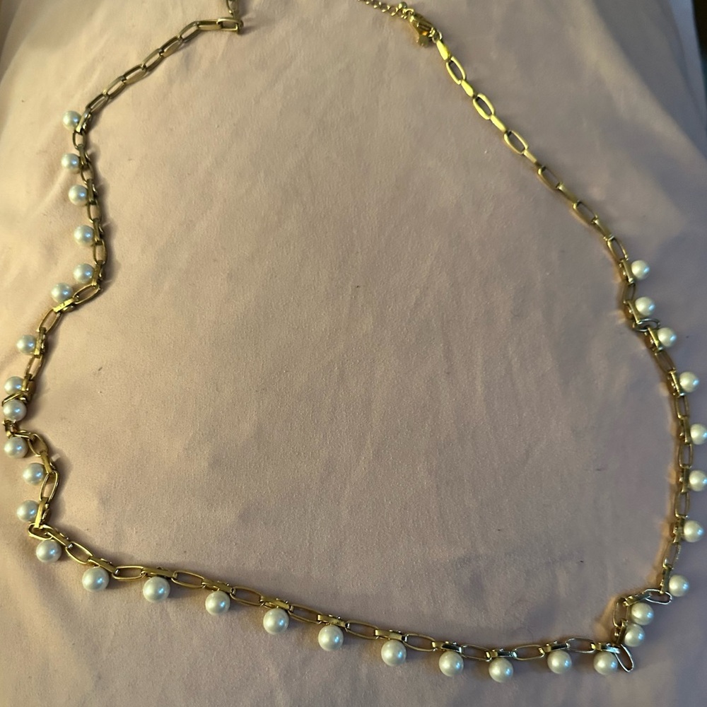 Kate Spade Gold and White Pearl Necklace